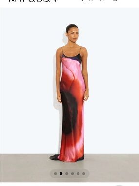 Rat & Boa Solaris Dress Ombre Slip Dress in Red & Pink